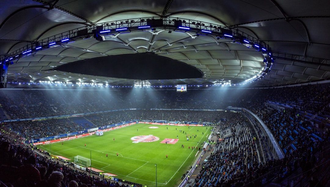 football stadium crowd night